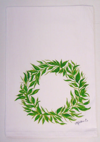 Limited Edition Wreath White Flour Sack Towel.