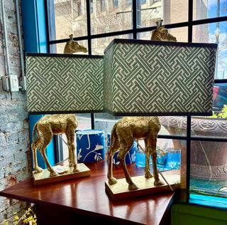 Pair Vintage Giraffe Lamps