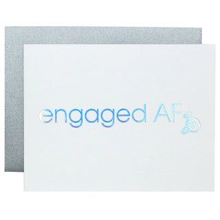 Letterpress Greeting Card - Engaged AF