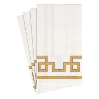 Rive Gauche-Gold And White Guest Towel.