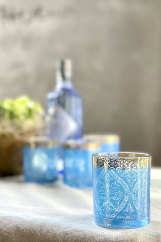 Patina Vie Turquoise Gem Cocktail Glass, S/4.