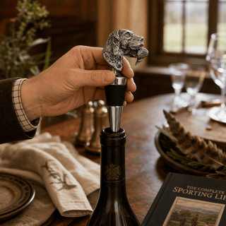 Labrador & Duck Pewter Bottle Stopper.
