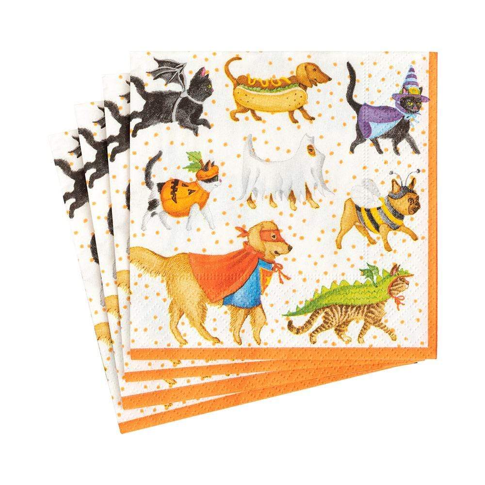 Caspari Pets In Costume Cocktail Napkins