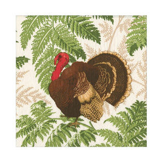 Turkey Among Ferns Luncheon Napkins.