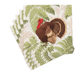 Turkey Among Ferns Luncheon Napkins.