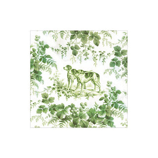 Hunting Toile Evergreen Cocktail Napkins.