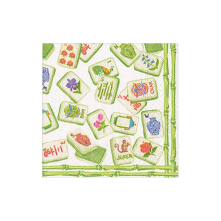 Mahjong Green Cocktail Napkin.