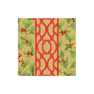 Knots And Greenery Gold Cocktail Napkin