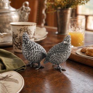 Standing Quails Salt & Pepper Set.