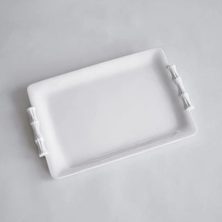 VIDA Bamboo Medium Rectangular Tray (White)