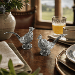 Pewter Pheasants Salt & Pepper Set.