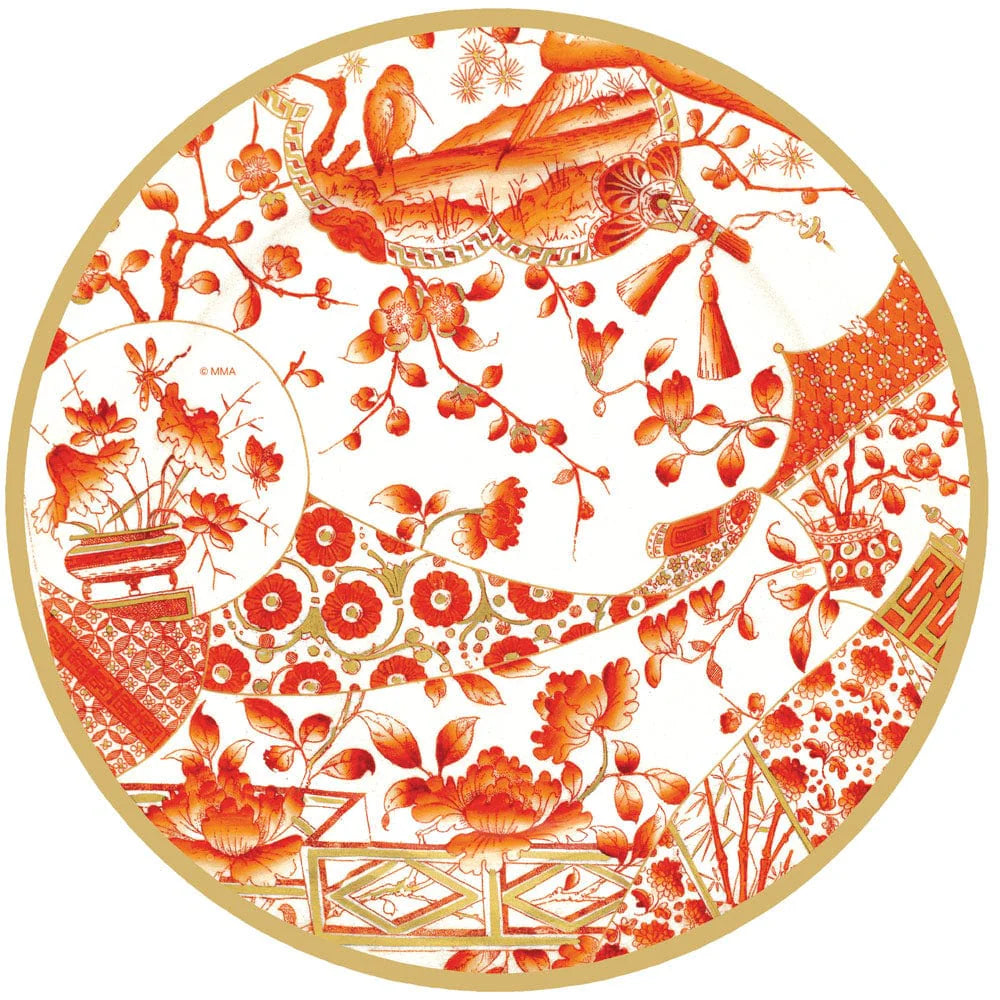 Caspari Gilded Porcelain Coral Die Cut Placemat