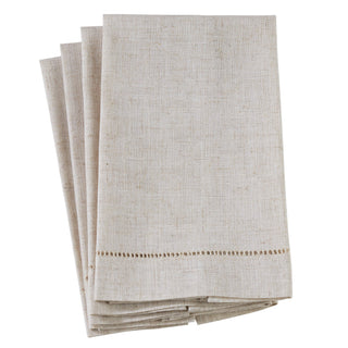 Plain Natural Hemstitch Guest Towel.