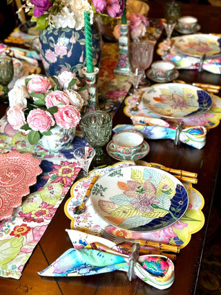 Tobacco Leaf Scalloped Paper Placemats | Set of 24