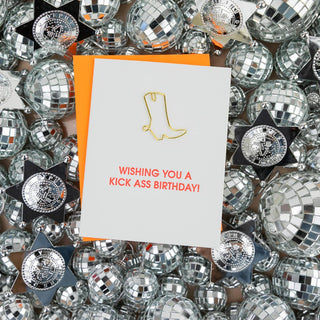 Wishing You A Kick Ass Birthday - Paper Clip Card.