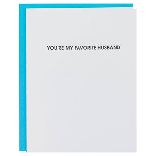 You're My Favorite Husband Letterpress Greeting Card.