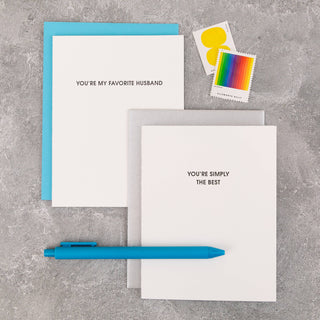 You're My Favorite Husband Letterpress Greeting Card.