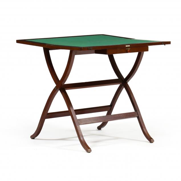 J. D. Vickery Mahogany Campaign Games Table