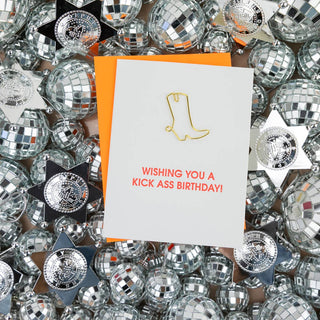 Wishing You A Kick Ass Birthday - Paper Clip Card.