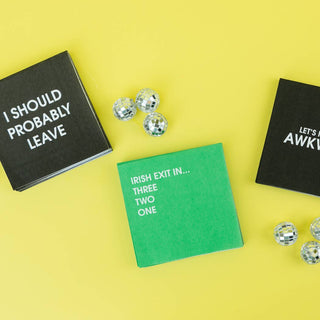 Irish Exit - Funny Cocktail Napkins.