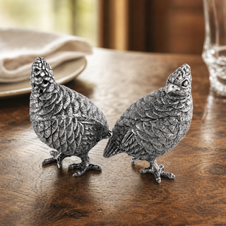 Standing Quails Salt & Pepper Set.