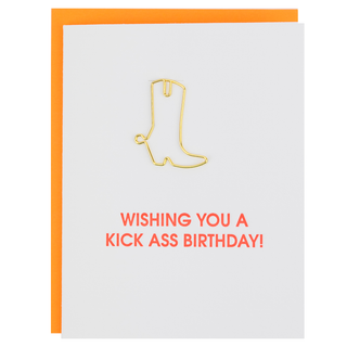 Wishing You A Kick Ass Birthday - Paper Clip Card.