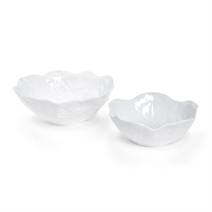 White Cabbage Pattern Melamine Serving Bowl