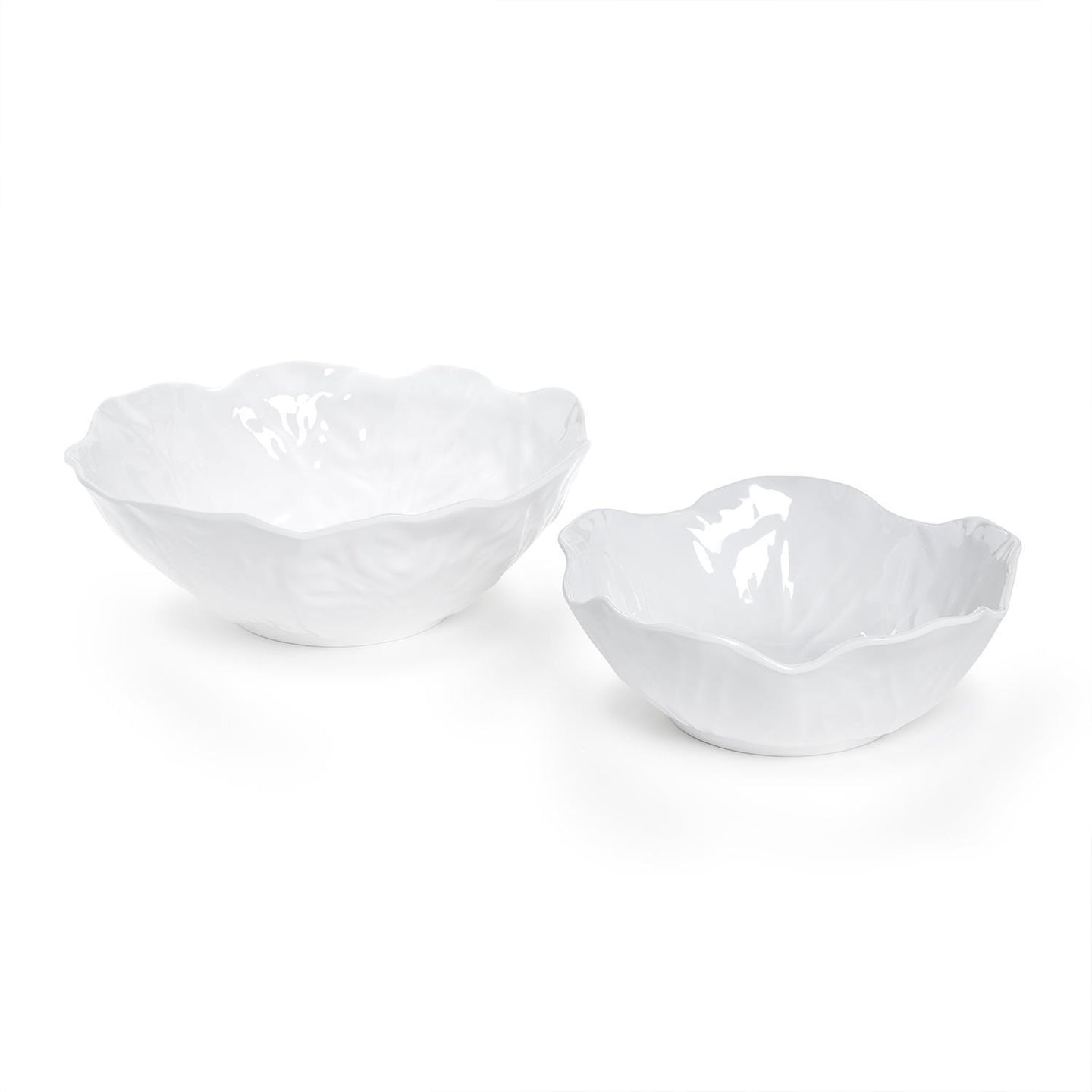 White Cabbage Pattern Melamine Serving Bowl