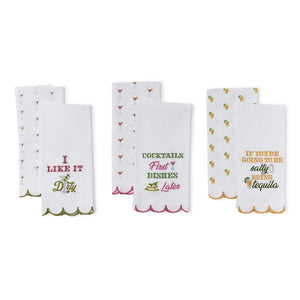 Twos Company Set of Two Drinking Kitchen Dish Towel Designed by Boyar Gifts NYC