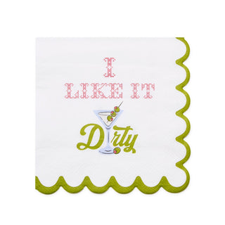 Two's Company 'I Like it Dirty' 3-Ply Paper Cocktail Napkin with Scalloped Edge