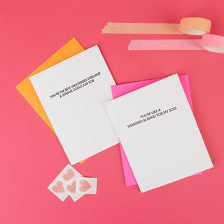 Unlicensed Therapist Letterpress Greeting Card.