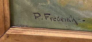 Antique Oil On Canvas By R. Frederick