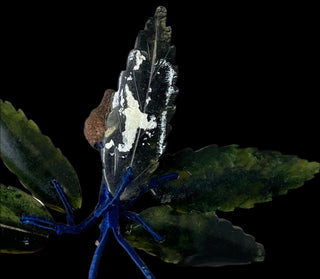 Alabaster Plum with Jade Leaves