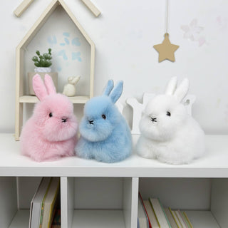 Alpaca Stuffed Animal - Bunny - Micro 6" WHITE.