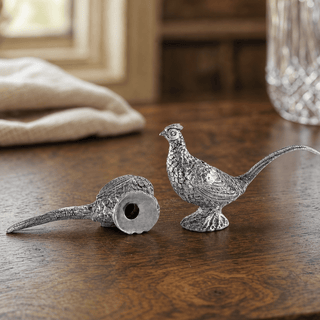 Pewter Pheasants Salt & Pepper Set.