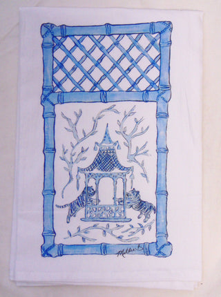 Limited Edition Watercolor Bamboo Tigers Flour Sack Towel.
