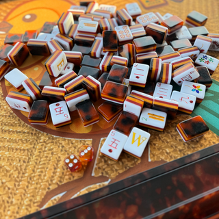 Tortoise Shell Mahjong Rack & Pusher Set – Mahjong Accessory.