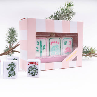 Mahjong Tile Hand-Painted Glass Christmas Ornament.
