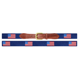 Smathers & Branson Needlepoint Belt - American Flag (Size 40)