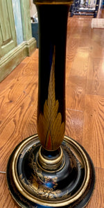 Black Chinoiserie 1920's Floor Lamp