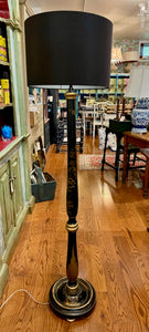 Black Chinoiserie 1920's Floor Lamp