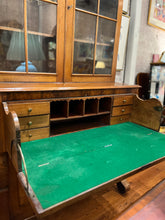Load image into Gallery viewer, Antique Wood Secretary with Hand Blown Glass Panels
