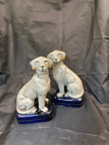 Vintage Staffordshire Labrador Dog Pair