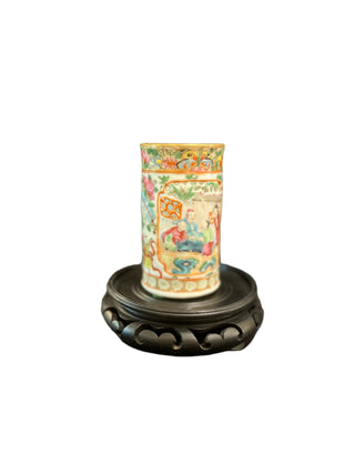 Antique Rose Medallion Vase Circa 1840