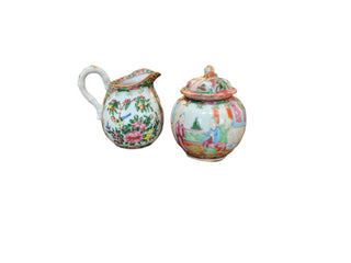 Rose Medallion Sugar and Creamer Set