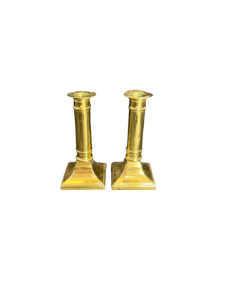 Pair Antique English Column Candlesticks