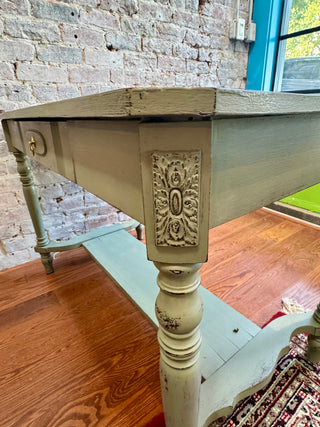 Antique Custom Painted Library Table