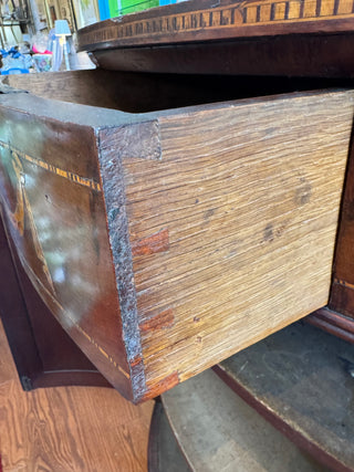Antique Neoclassical Demilune Corner Cabinet
