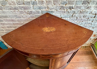 Antique Neoclassical Demilune Corner Cabinet