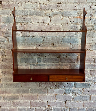 Vintage Bartley Collection Cherry Chippendale Wall Shelf